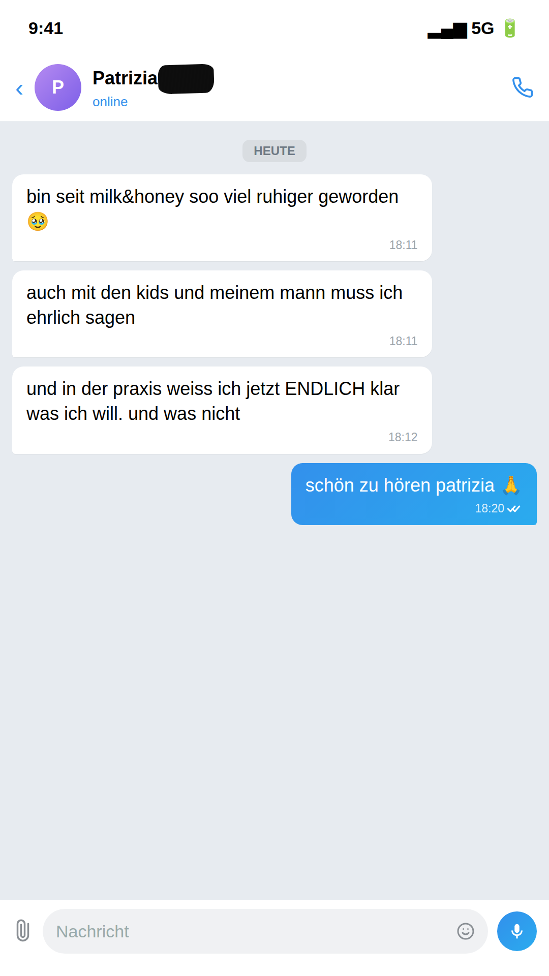 Originale Nachricht von Patrizia