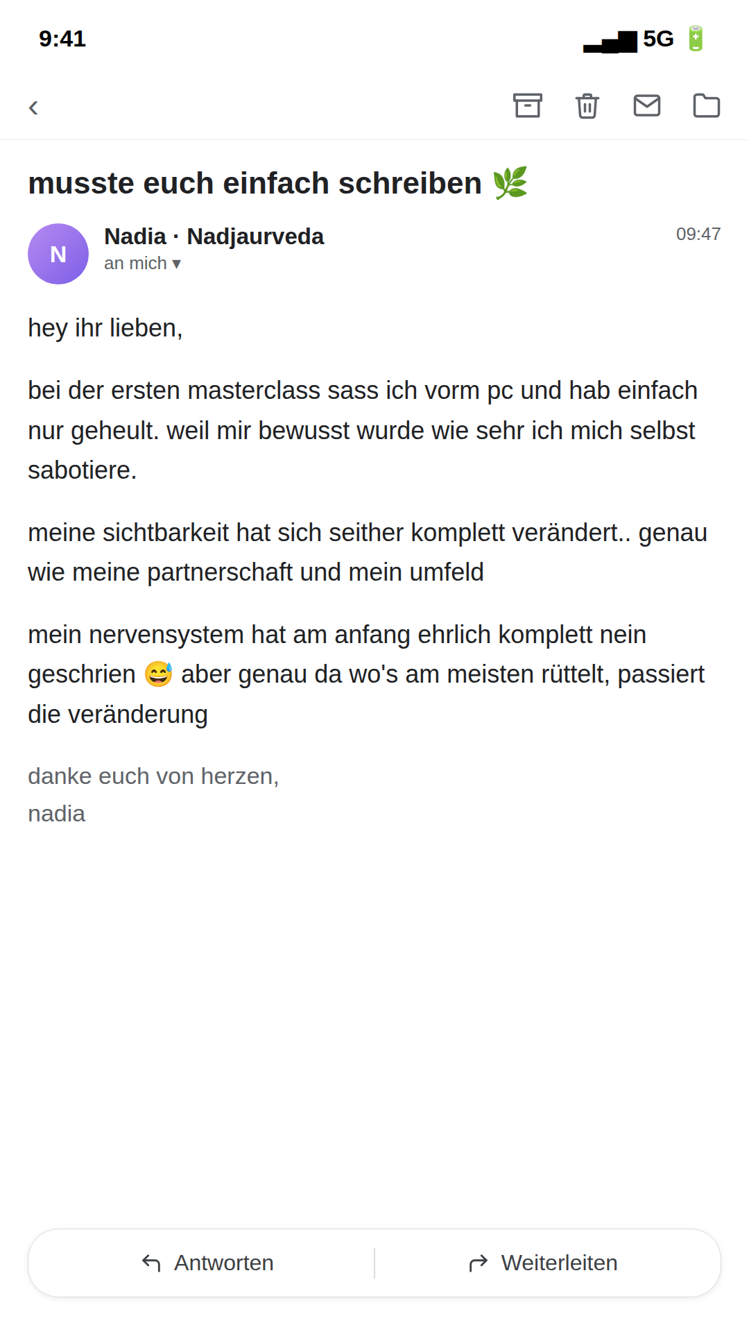 E-Mail von Nadia