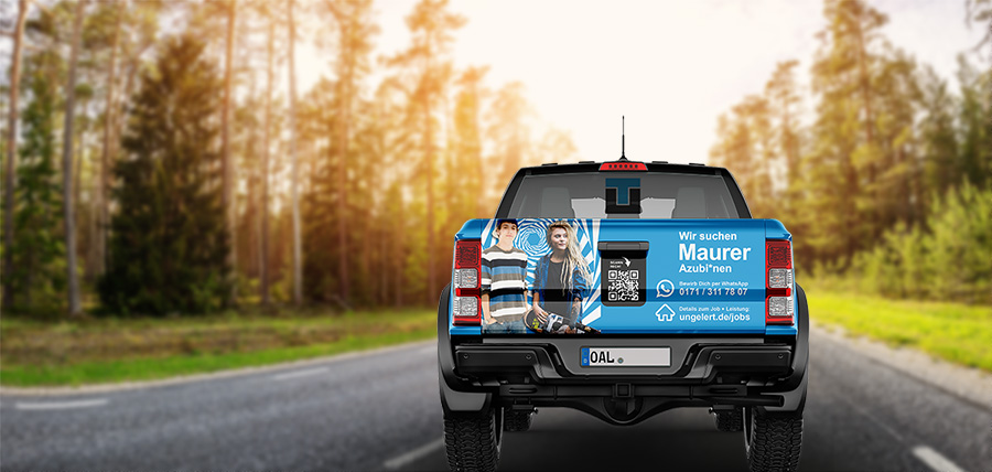 Pickup Bauunternehmen mit Folgerung für Jobangebote oder Ausbildungsplätze
