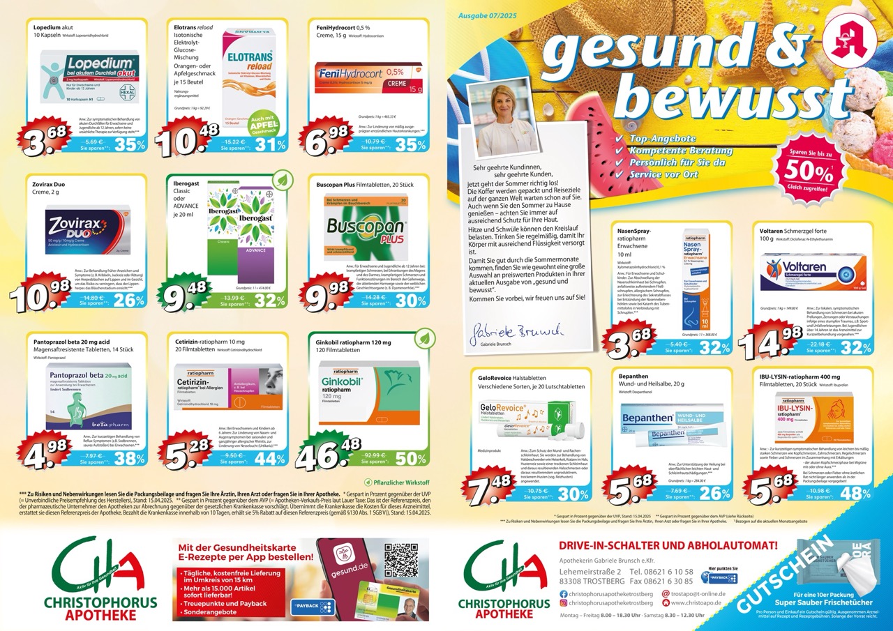 Angebote Vorder- und Rückseite