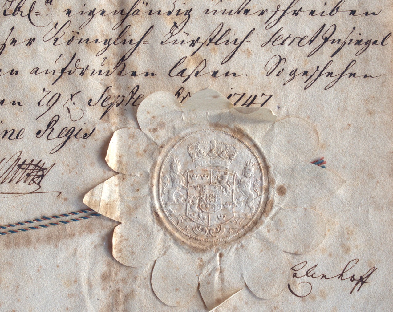 Ausschnitt der Gründungserlaubnis der Löwen-Apotheke Salfer