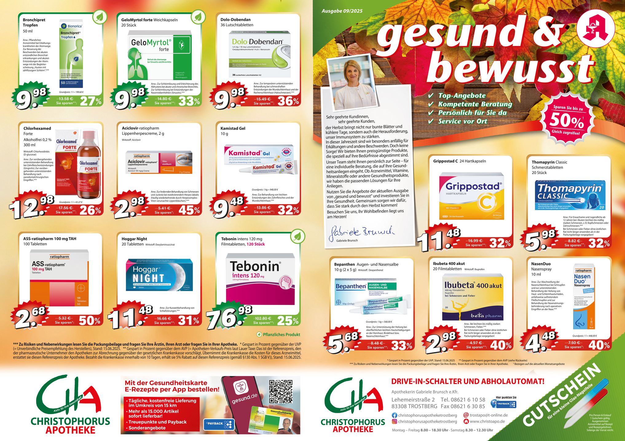 Angebote Vorder- und Rückseite