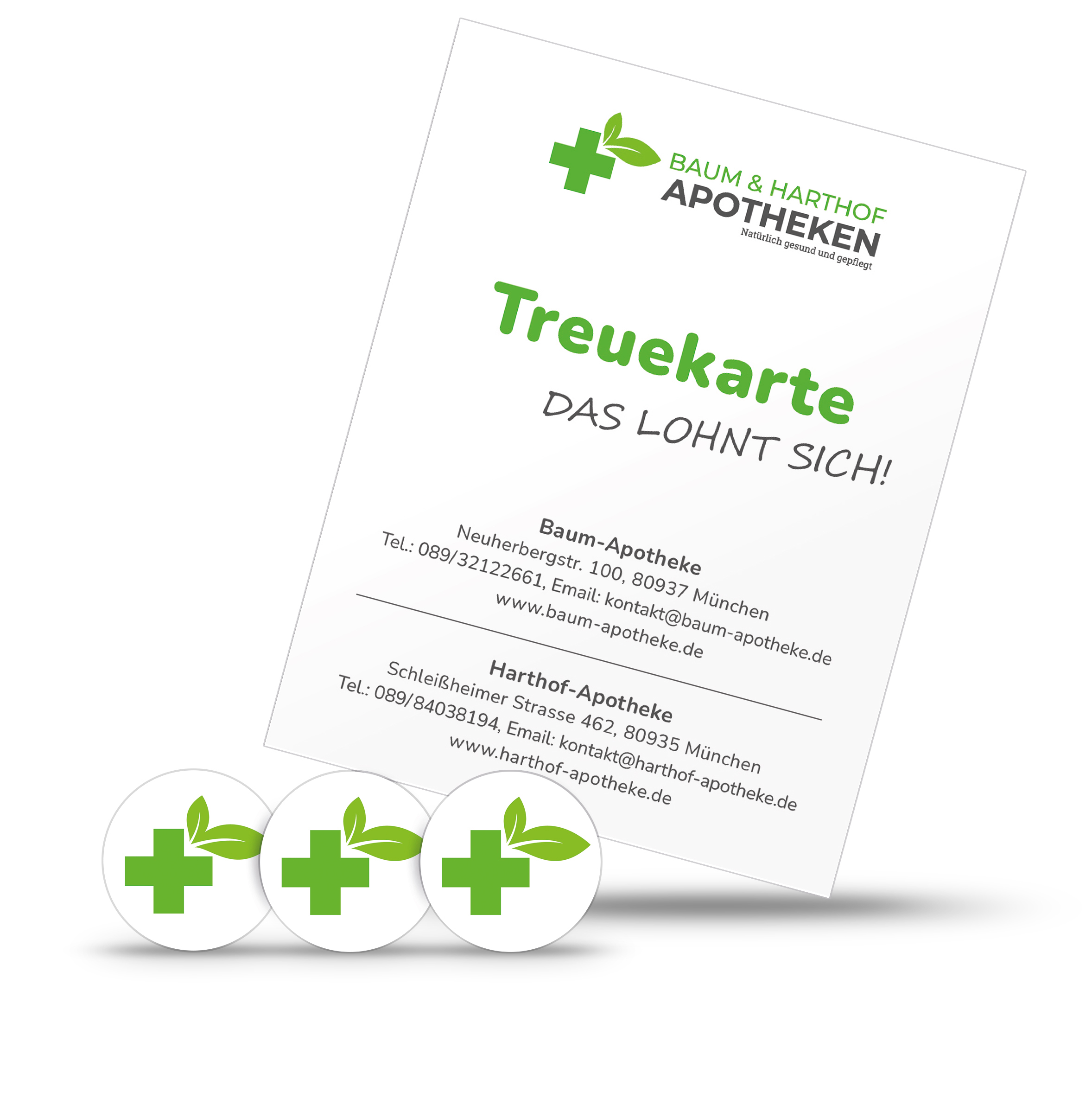 Flyer mit Informationen zur Treuekarte