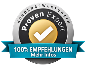 ProvenExpert Siegel: 100 % Empfehlungen