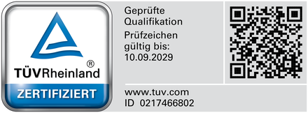 TÜV Rheinland geprüfte Qualifikation, ID 0217466802