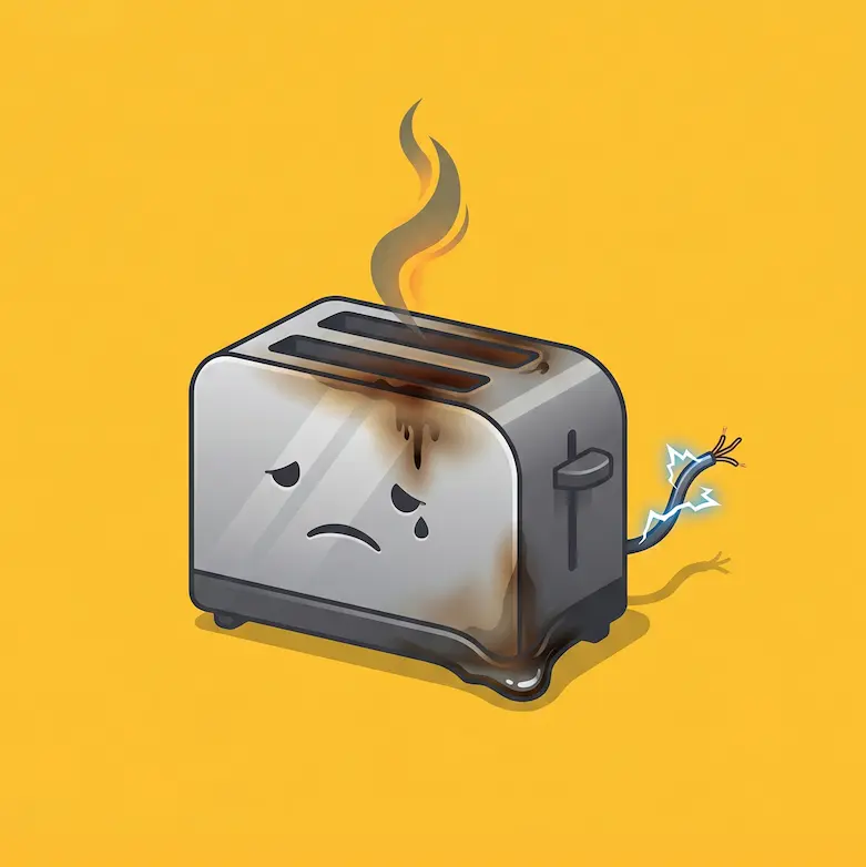 Verschmorter Toaster