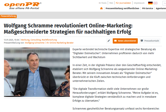 Pressemitteilung OpenPR