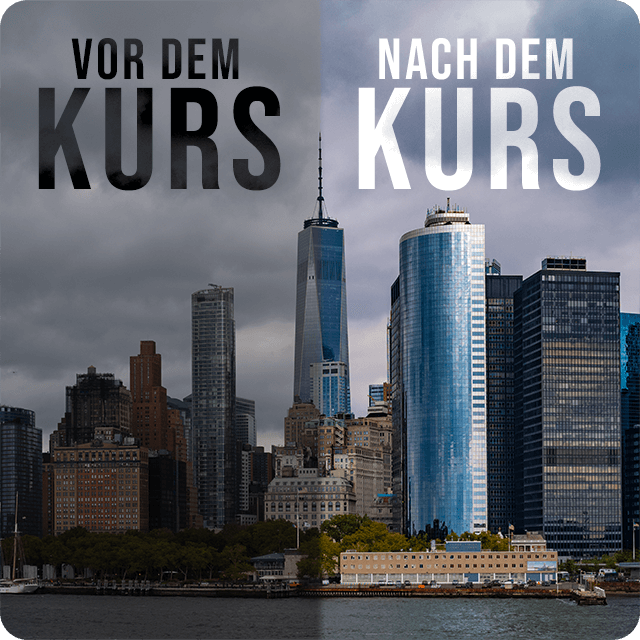 Die New York Skyline vor und nach dem Kurs