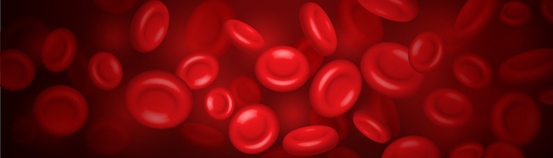 Illustration von roten Blutkörperchen mit Eisenmangel