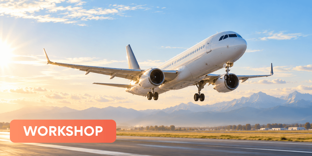 Produktbild zum Workshop Flugzeugstart mit Label "WORKSHOP"