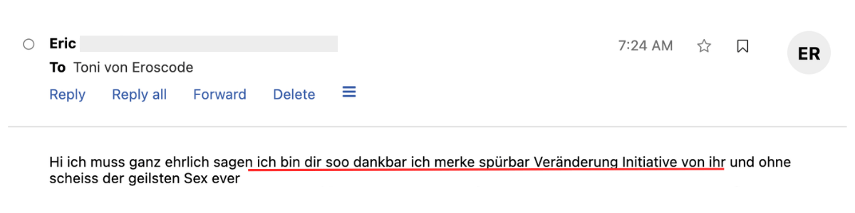 Kundenemail Eric