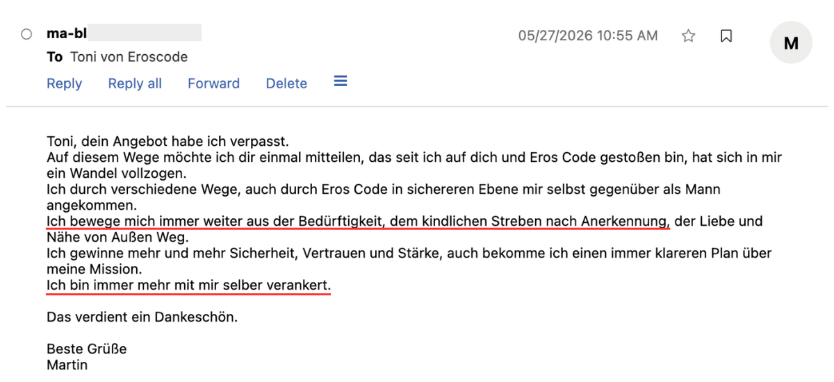 Kundenemail Johannes