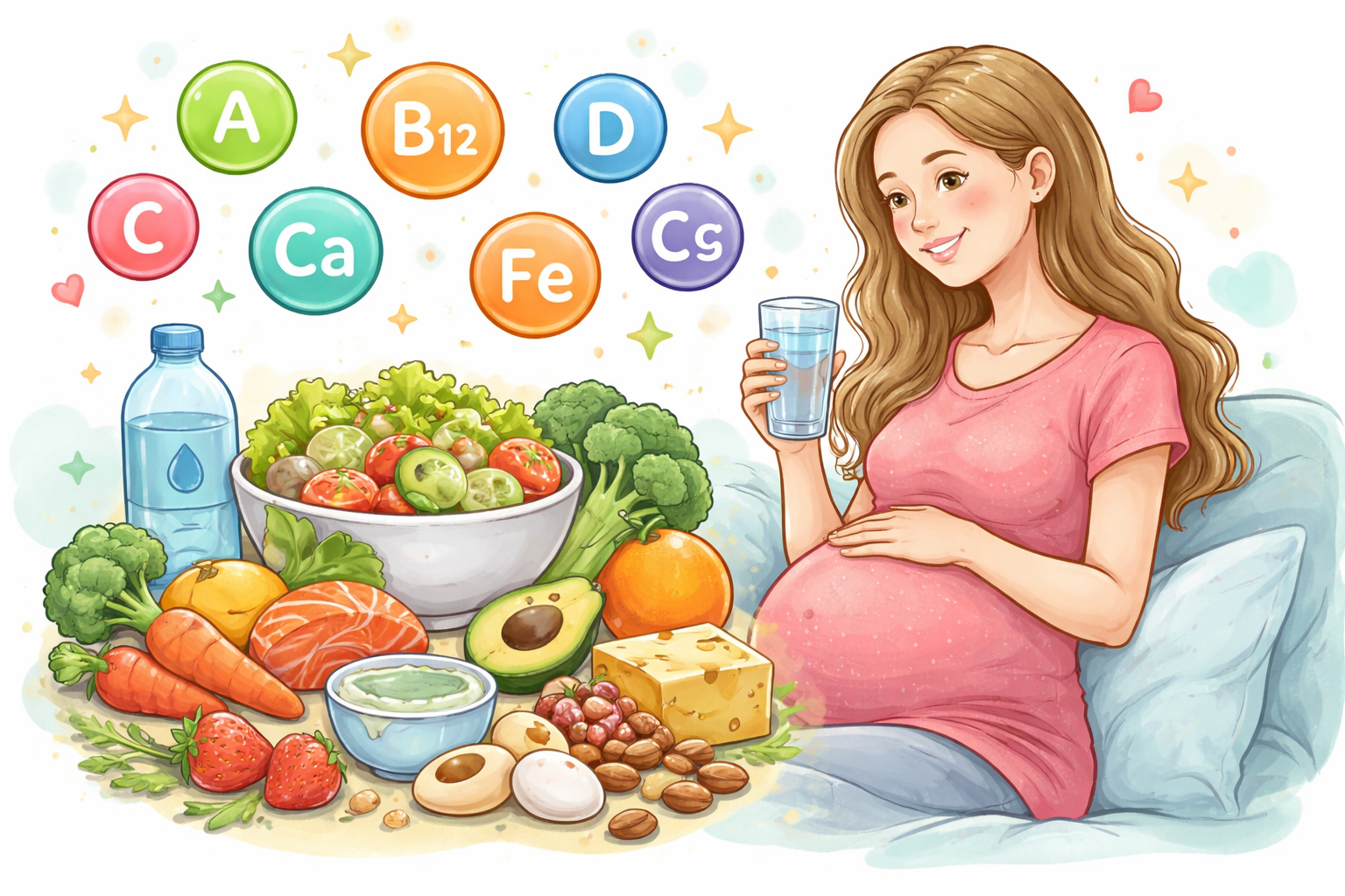 Ernährung in der Schwangerschaft: Wichtige Vitamine, Mineralstoffe & ausreichend Flüssigkeit