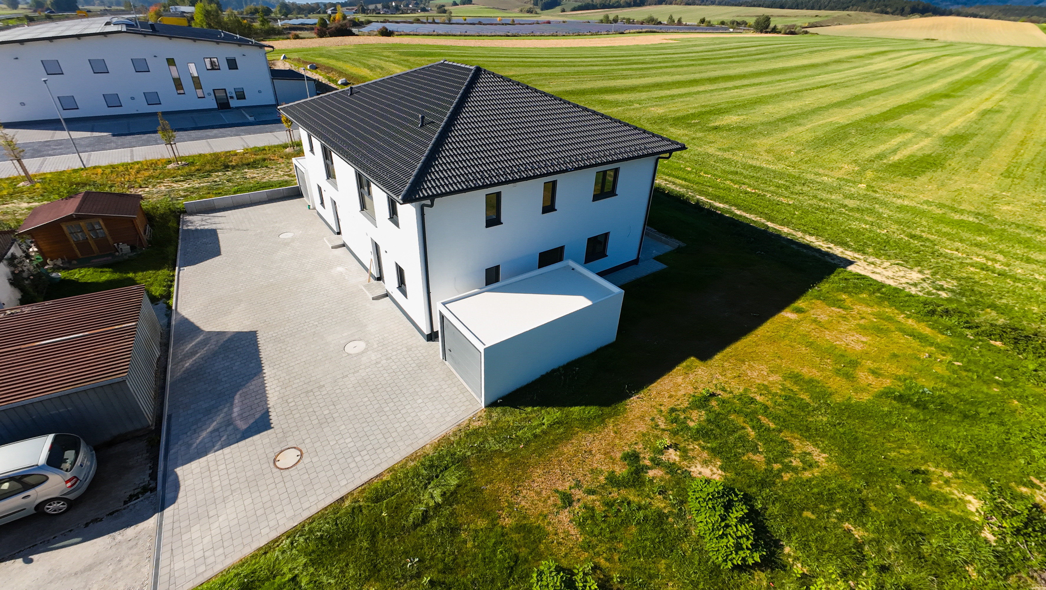 Moderne Architektur Doppelhaushälfte Lichtdurchfluteter Wohnbereich
