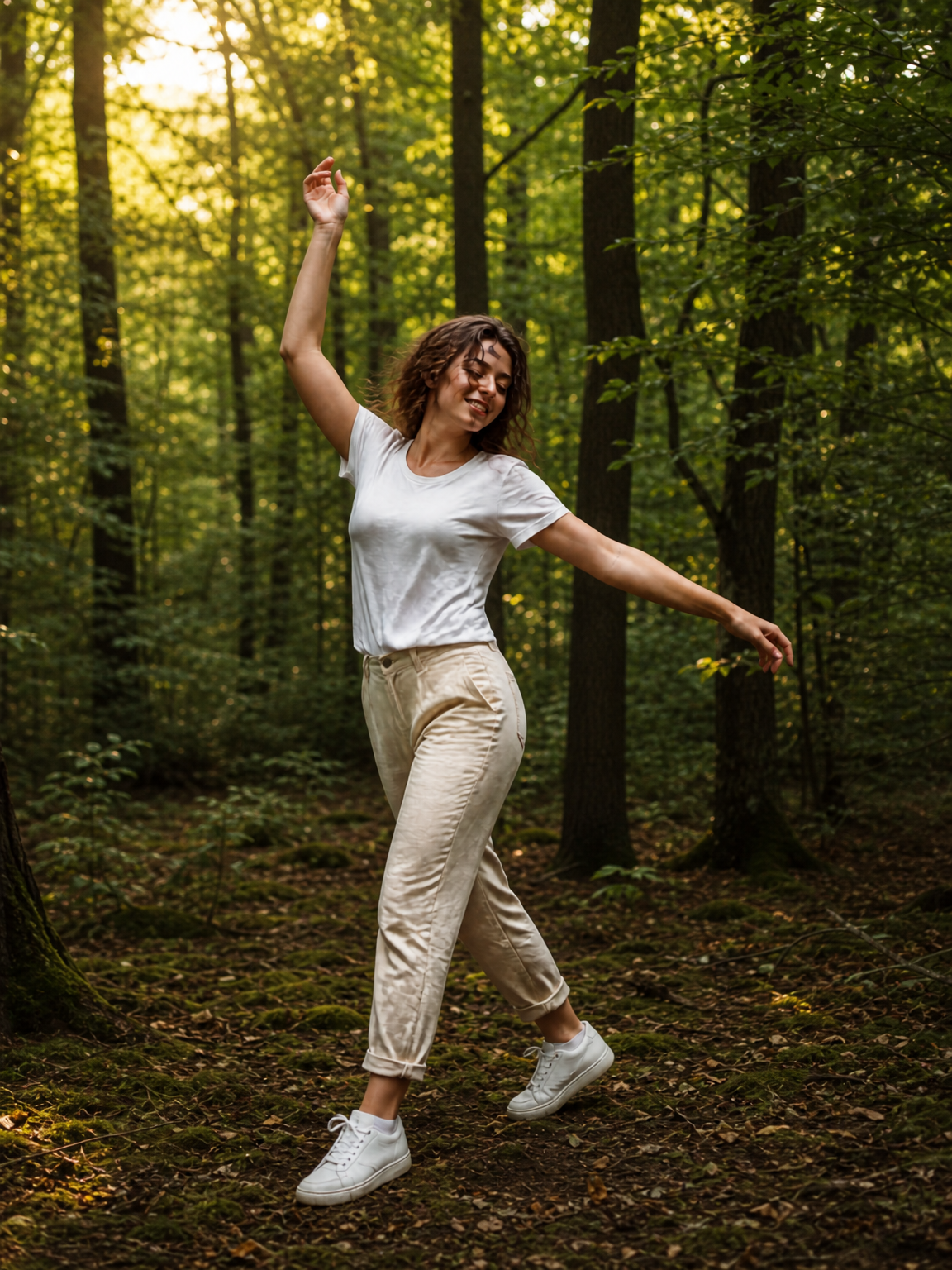 Frau tanzend im Wald.png