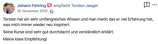 Johann Fehring empfiehlt Torsten Jaeger
