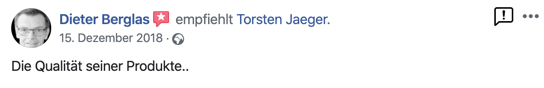 Dieter Berglas empfiehlt Torsten Jaeger