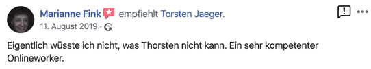 Marianne Fink empfiehlt Torsten Jaeger