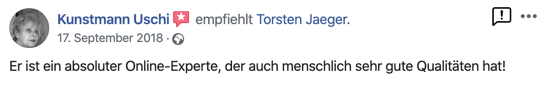 Uschi Kunstmann empfiehlt Torsten Jaeger