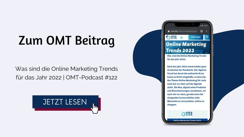 Online Marketing Trends 2022 - OMT Beitrag