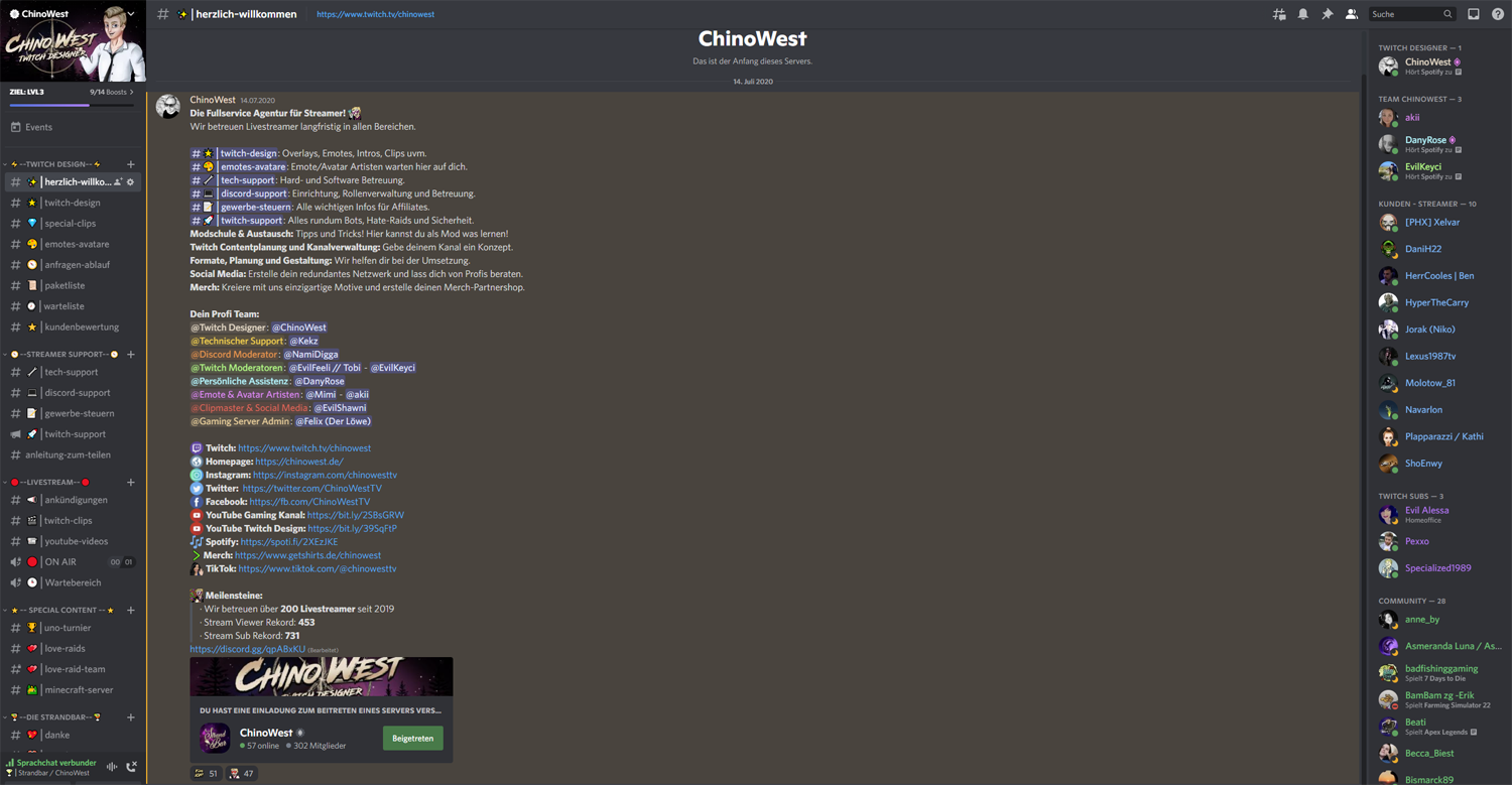Discord Einrichtung auf dem ChinoWest Server