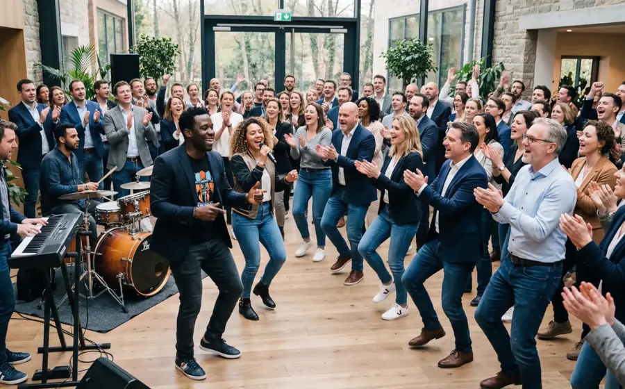 Team Vocals mit Live-Musik und aktiver Beteiligung der Gruppe