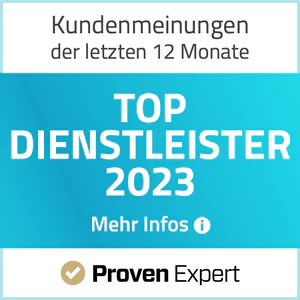 Das Proven Expert Logo als Top Dienstleister 2023