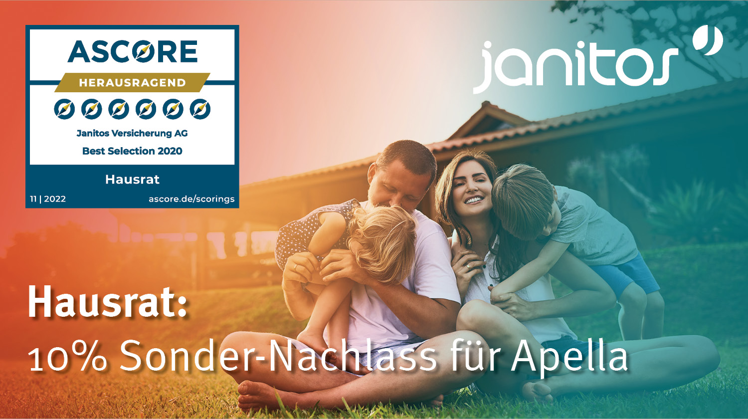 Janitos Hausrat: Jetzt 10% Apella-Sonder-Nachlass sichern