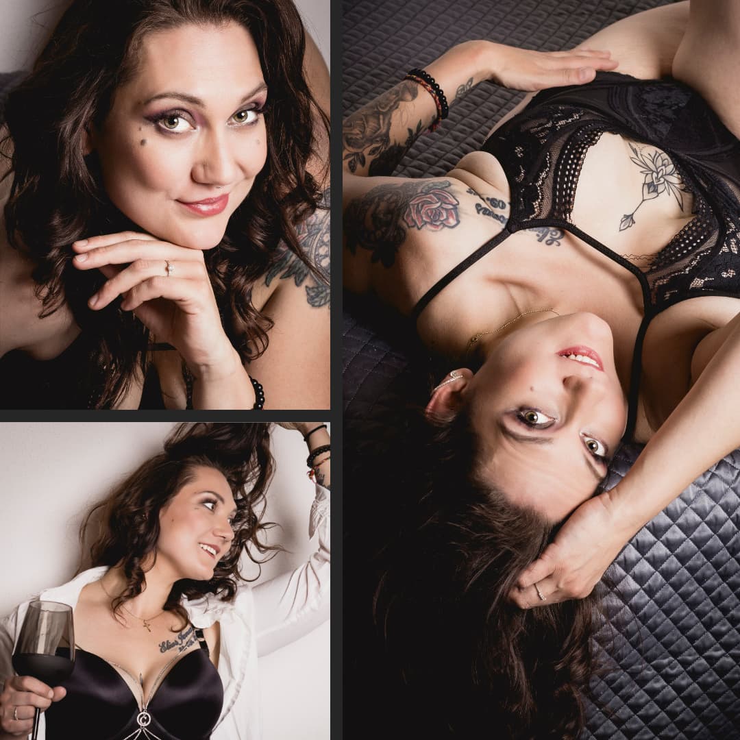 Selbstliebe Fotografie Collage einer Frau mit langen blonden Haaren