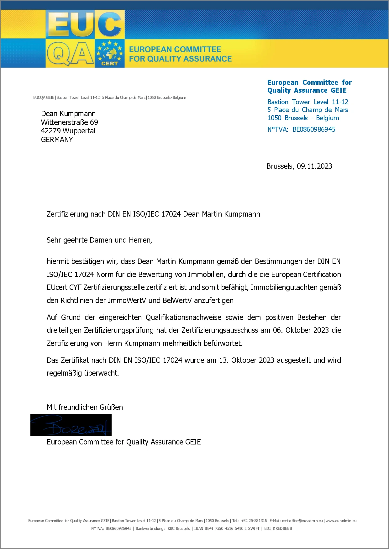 DIN ISO Dean Kumpmann
