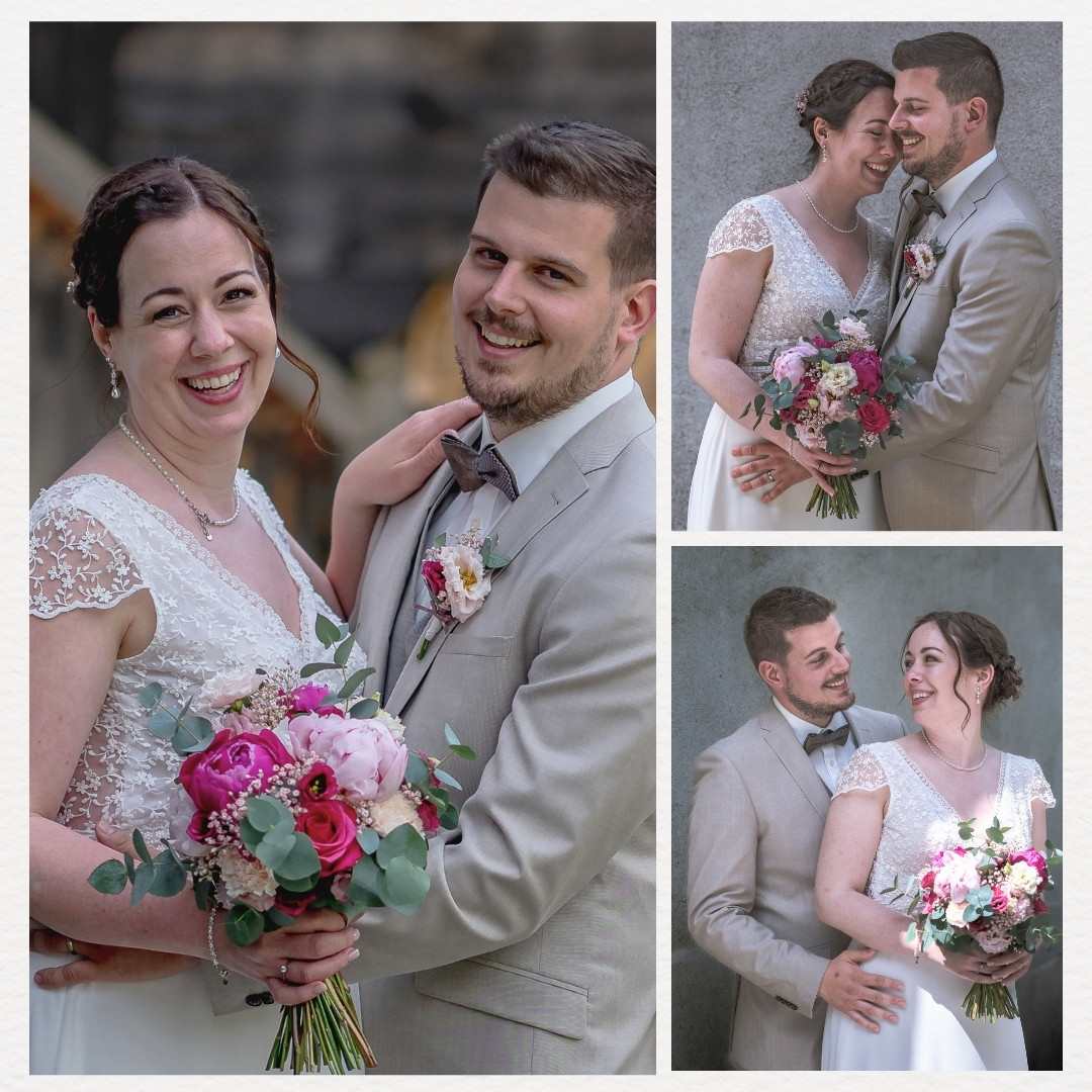 Collage einer lebensfrohen Geschäftsfrau in verschiedenen Posen: strahlendes Lächeln im Sitzen, kraftvolles Stehen und inspirierter Blick in die Ferne, gekleidet in Business-Outfits, die ihre dynamische Persönlichkeit und Professionalität unterstreichen.