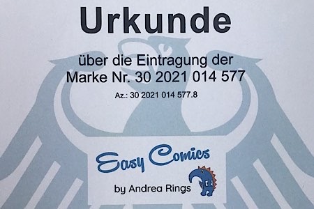 Urkunde "Easy Comics by Andrea Rings"