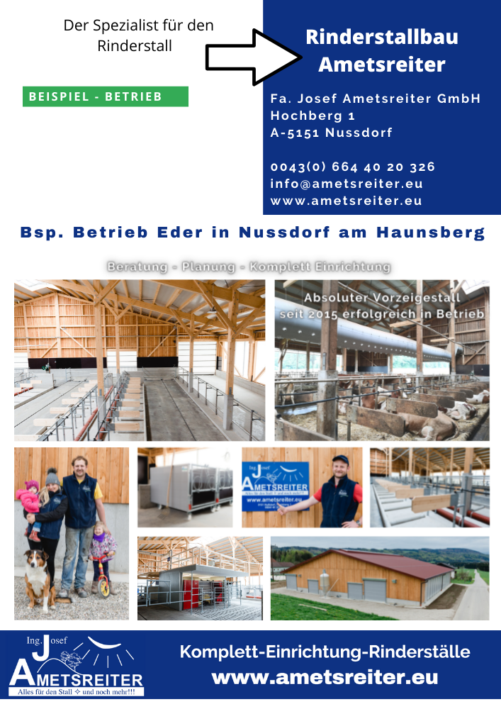 Stalleinrichtung Laufstall Referenzbetrieb Eder in Nussdorf