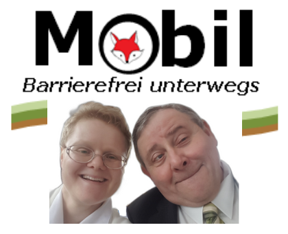 Logo Mobilfuchs, darunter links ein Bild von Claudia Karell und rechts daneben von Eberhard Tölke