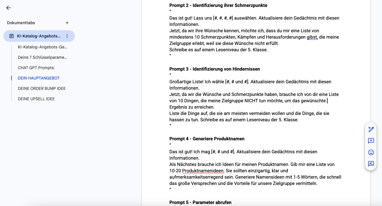 Angebots-Katalog