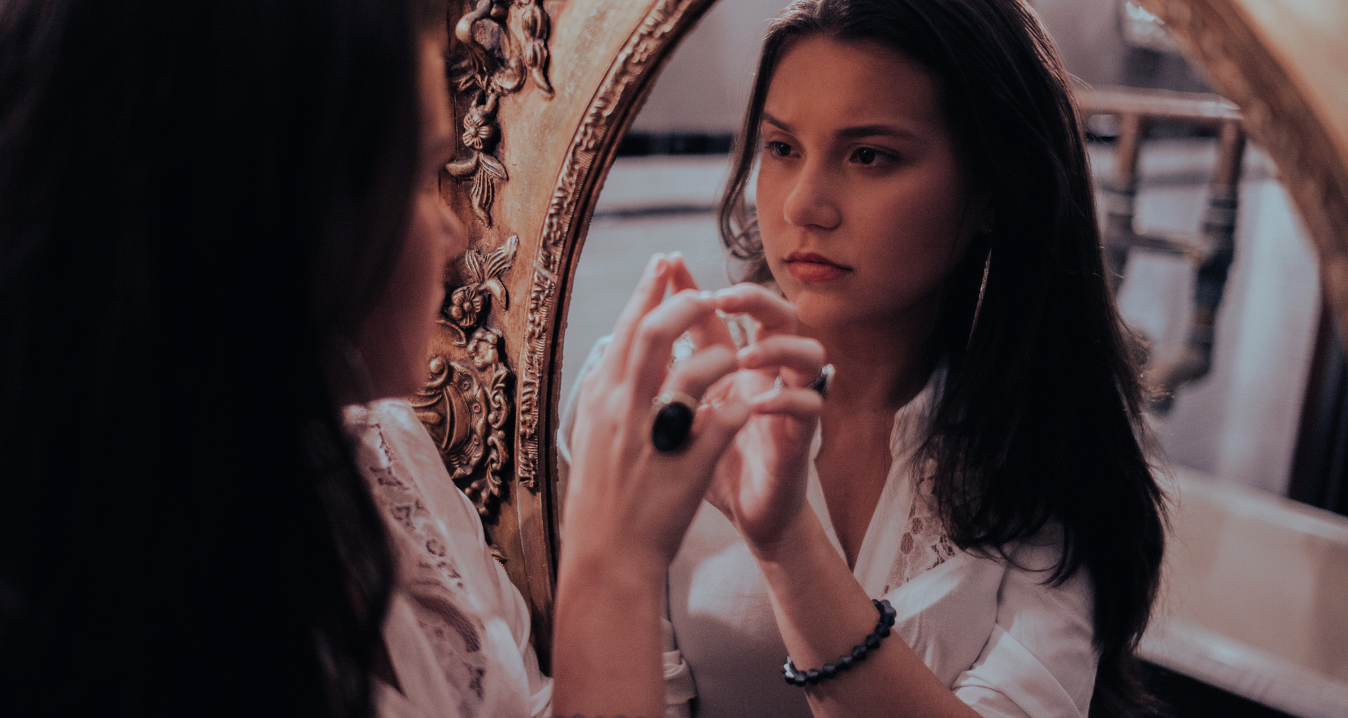 Pink und Schwarz Etikett Landschaft Rechteckiger Sticker (7).png