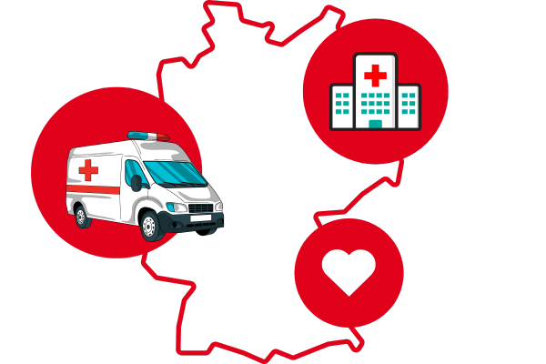 Eine Grafik, die Projekte für humanitäre Hilfe zeigt, die durch Fundraising ermöglicht werden.