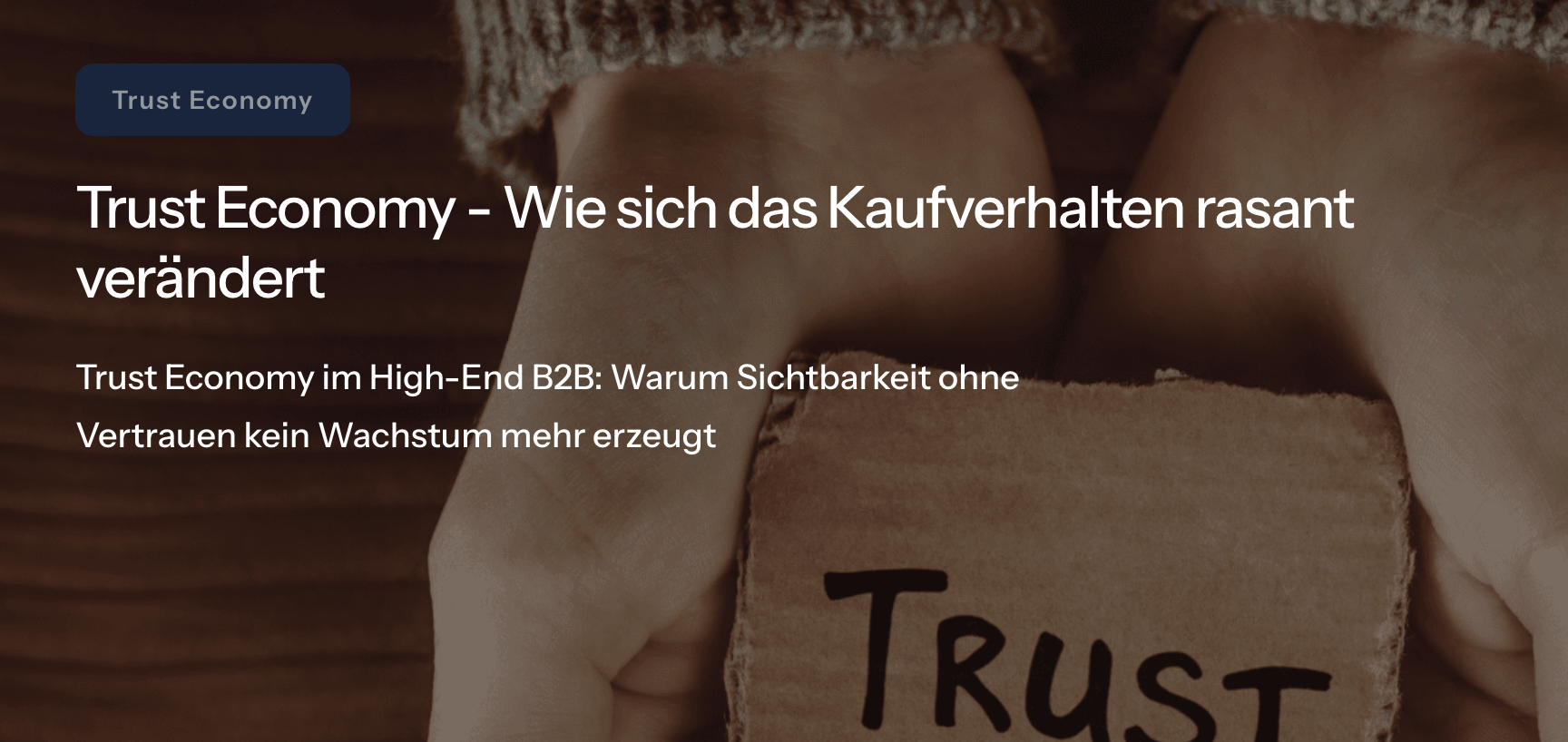 Trust Economy - Wie sich das Kaufverhalten rasant verändert