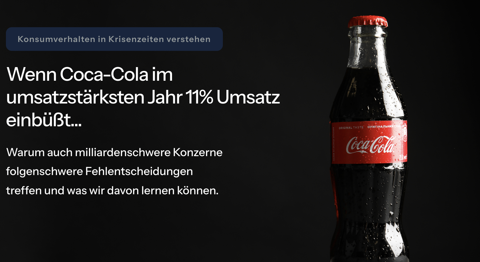 Warum Coca-Cola 2020 11% Umsatz einbüßte...