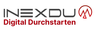 Inexdu Firmen Logo in weiss und rot