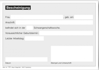 Muster Schwangerschaftsmeldung