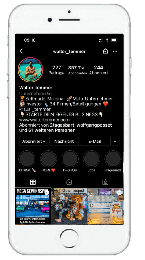 Walter Temmer Instagram Profil