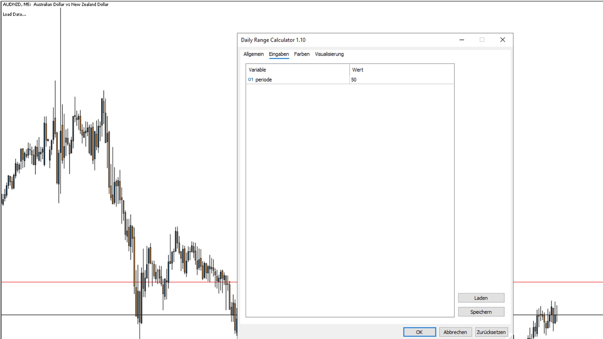 Daily Range Einstellungen
