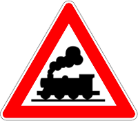 Das alte Zeichen für einen unbeschrankten Bahnübergang, heute wohl nicht mehr zu finden.