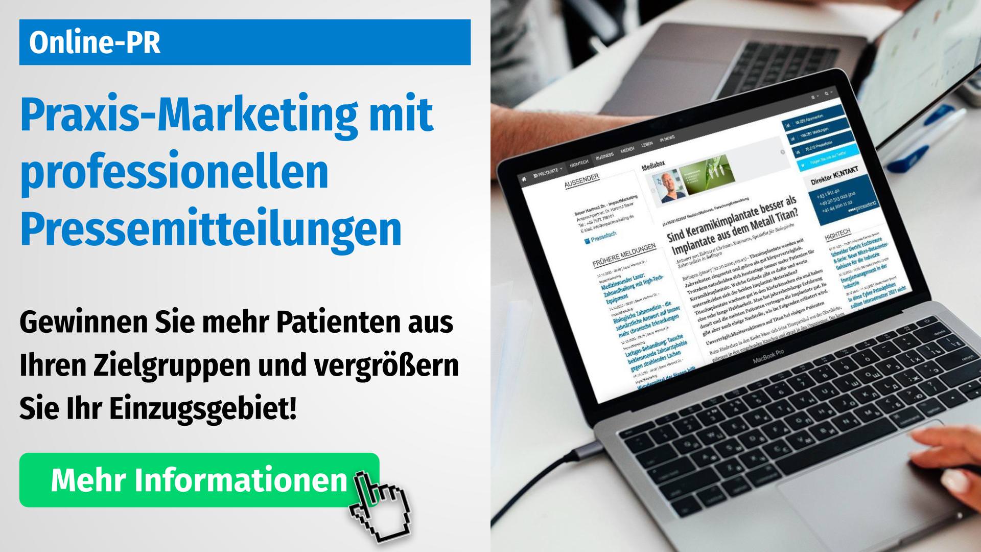 Praxis-Marketing Zahnarzt mit Online-PR und Pressemitteilungen