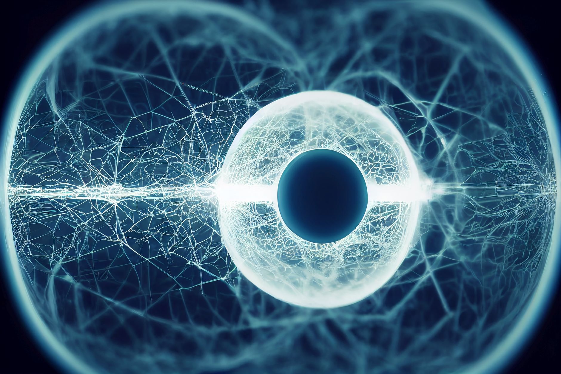 Futuristische KI-Datenströme und neuronale Netzwerk-Visualisierung
