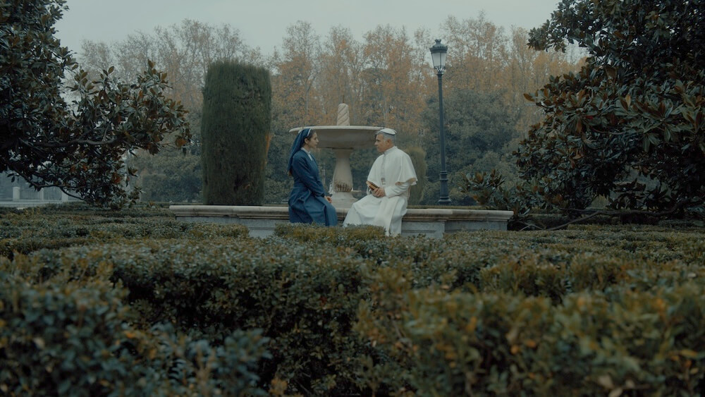 Two religious people in a park