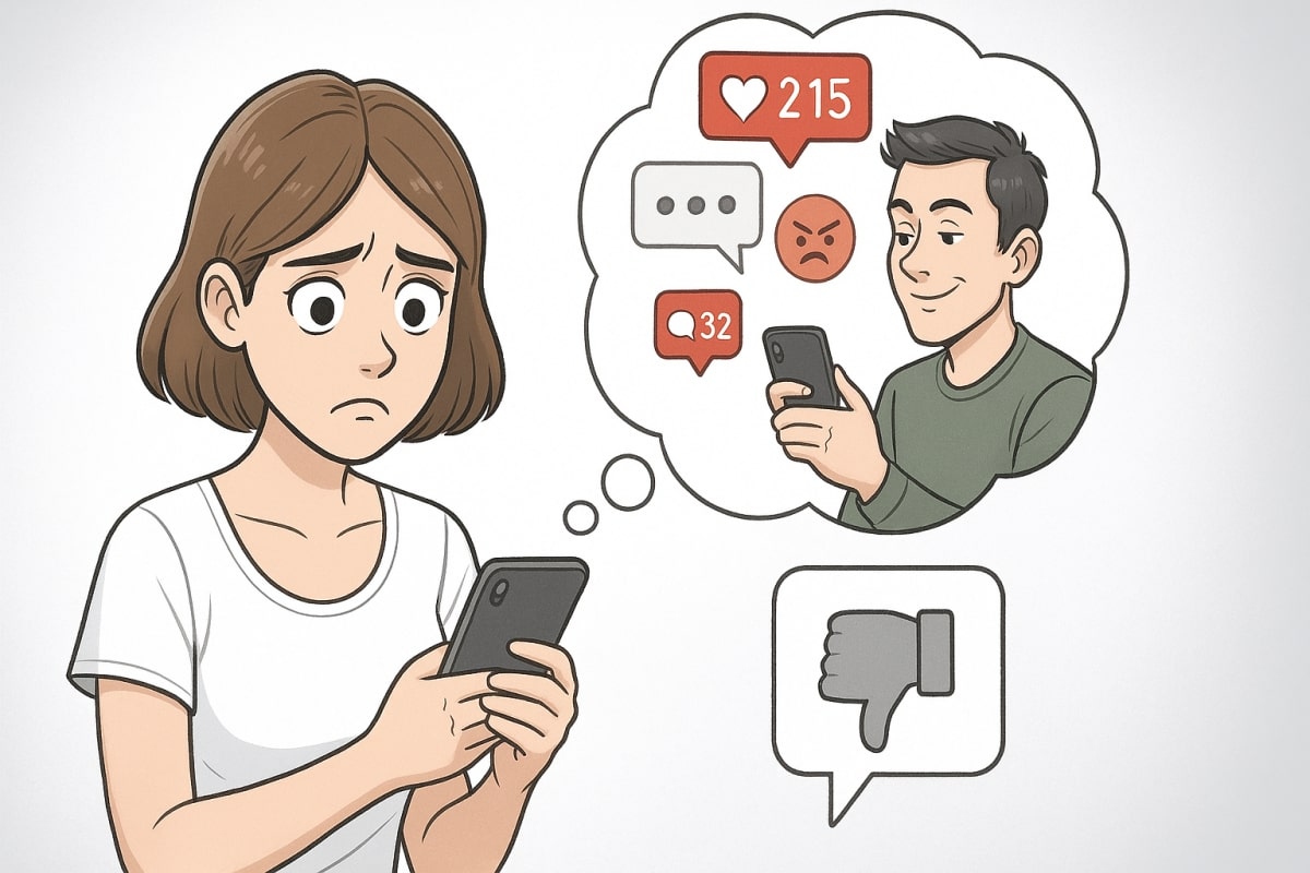 Moderner Narzisst postet auf Social Media um dich zu provozieren