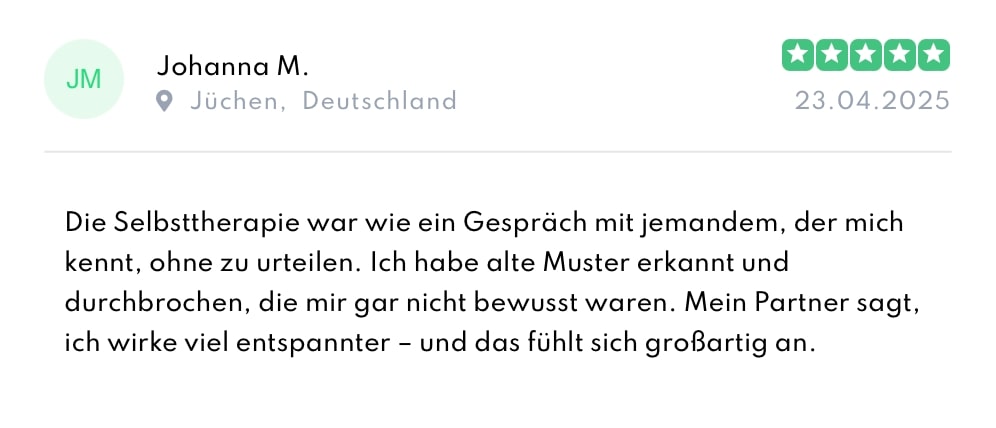 Johanna schreibt ihre Erfahrung mit dem Ratgeber "Bindungsangst verstehen und auflösen"