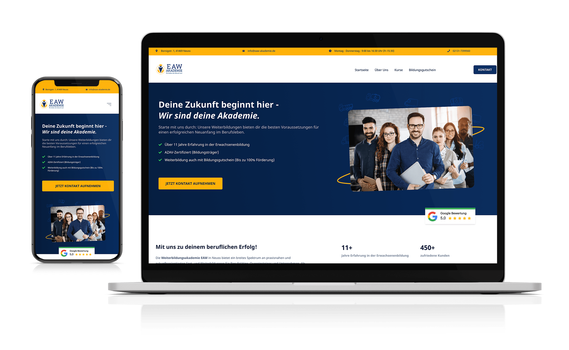 Landingpage erstellt: EAW Akademie